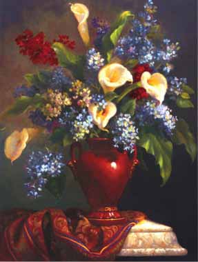 Painting Code#6050-Fran Di Giacomo - Lilacs with Lilies 