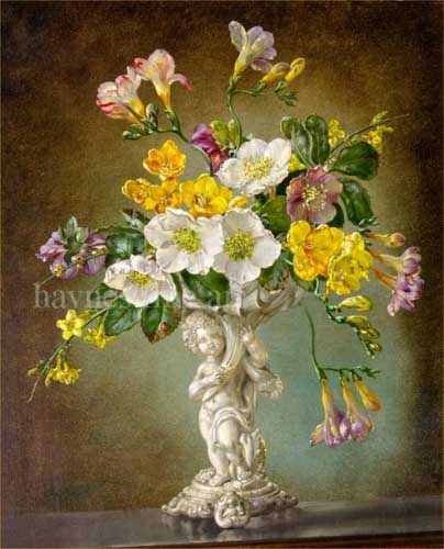Painting Code#6101-Cecil Kennedy - A Cornucopia of Freesias