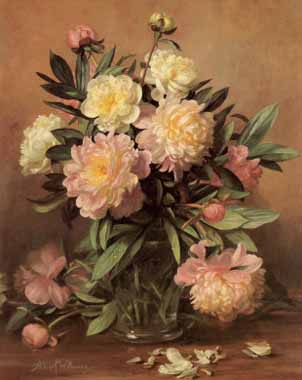 Painting Code#6130-Albert Williams - Pink and White Peonies