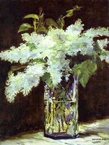 Painting Code#6162-Manet, Edouard: Lilacs in a Vase
