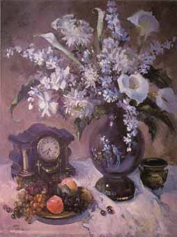 Painting Code#6167-Joyce Pike:Black Antique Clock