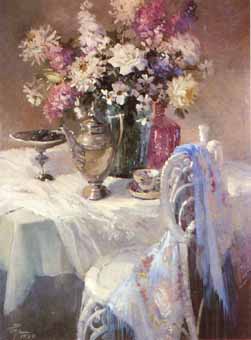 Painting Code#6173-Joyce Pike:Silver and Blue