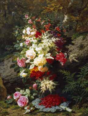 Painting Code#6354-Robie, Jean-Baptiste(Belgium) - Still Life with Raspberries