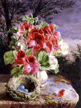 Painting Code#6374-Claude Ryan - Gloxinia and Birds Nest