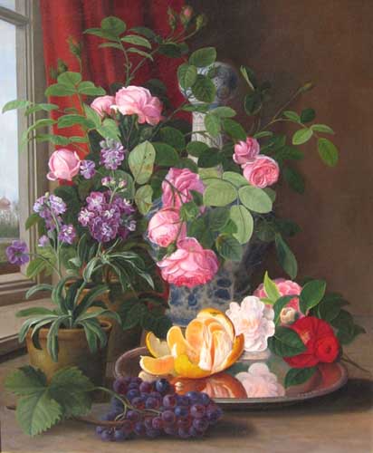 Painting Code#6467-Carl Balsgaard - Still Life with Fruit