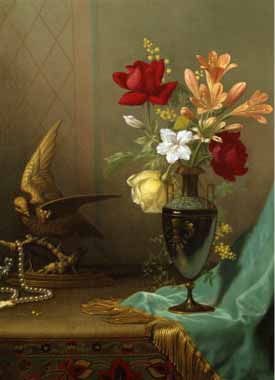 Painting Code#6473-Eugene-Louis Boudin - A Vase of Mixed Flowers