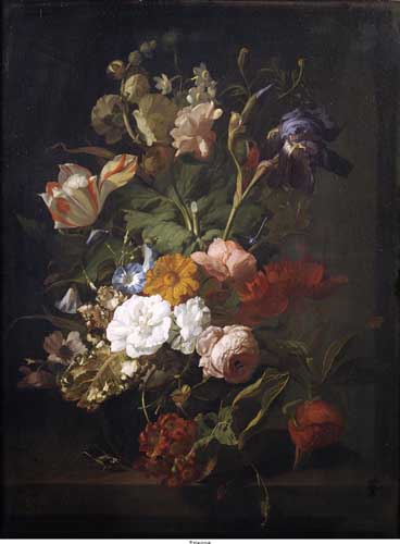 Painting Code#6496-Rachel Ruysch - A Vase of Flowers
