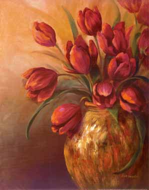 Painting Code#6510-L i n d a  W a c a s t e r - Crimson and Brass II