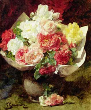 Painting Code#6522-Georges Jeannin - Flowers in a Vase