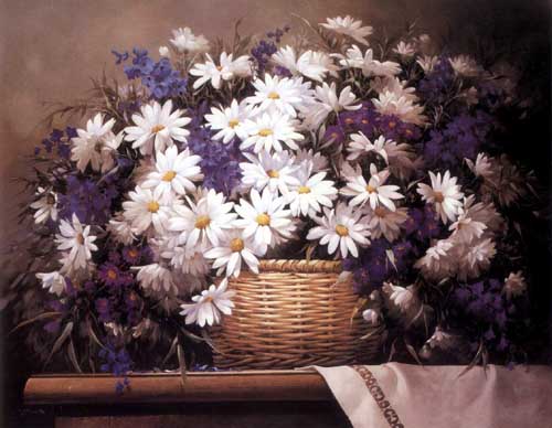 Painting Code#6593-Still Life with Flower in Basket