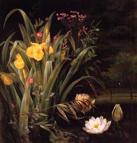 Painting Code#6657-Neergaard, Hermania Sigvardine(Denmark): A Lily Pond