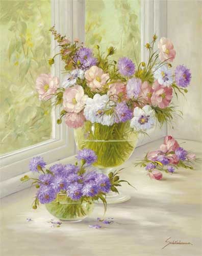 Painting Code#6661-Heinz Scholnhammer - Flowers