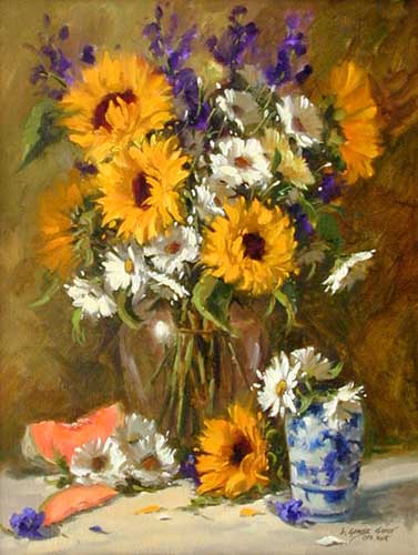 Painting Code#6663-L I N D A   G L O V E R   G O O C H: Sunflower Fling
