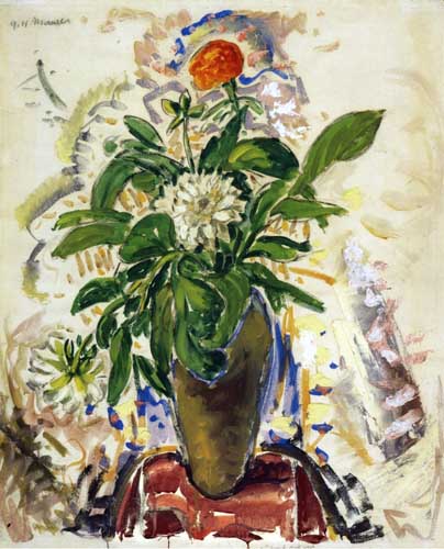 Painting Code#6734-Alfred Henry Maurer - Still Life with Orange Carnation