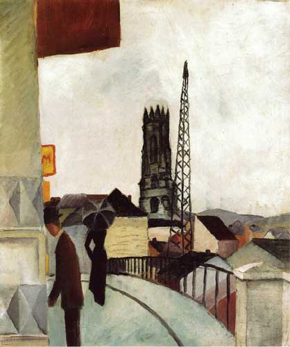 Painting Code#70343-Macke, August - Catherdral at Freiburg, Switzerland