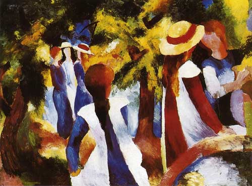 Painting Code#70347-Macke, August - Girls under Trees