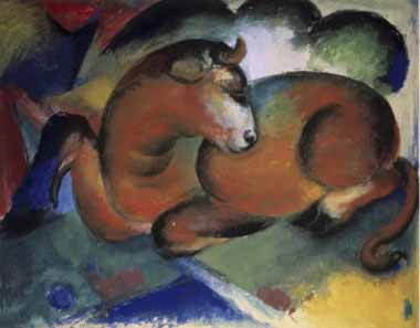 Painting Code#70620-Marc, Franz  - Red Bull, Aun Taureau Rouge