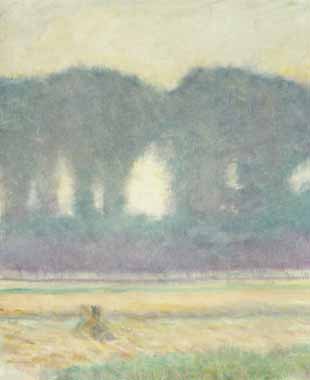 Painting Code#70648-Macke, August - Fir Trees and a Corn Field