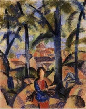 Painting Code#70658-Macke, August - Women Collecting Brushwood