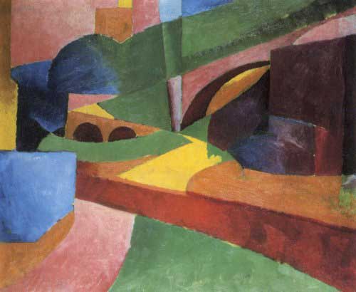 Painting Code#7085-Morton L. Schamberg - Untitled Landscape