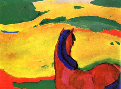 Painting Code#7143-Marc, Franz (German): Horse in a Landscape