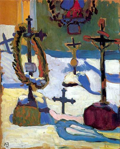 Painting Code#7167-Munter, Gabriele (Germany): Tombstones in Kochel