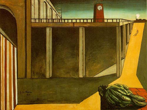 Painting Code#7473-Chirico, Giorgio de - Montparnasse Station