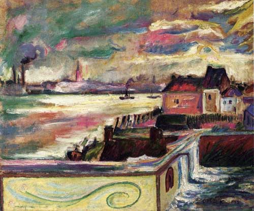 Painting Code#7484-Emile-Othon Friesz(Fauvism): Antwerp