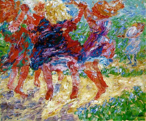 Painting Code#7534-Emil Nolde - Wildly Dancing Children