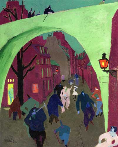 Painting Code#7592-Lyonel Feininger - The Green Bridge