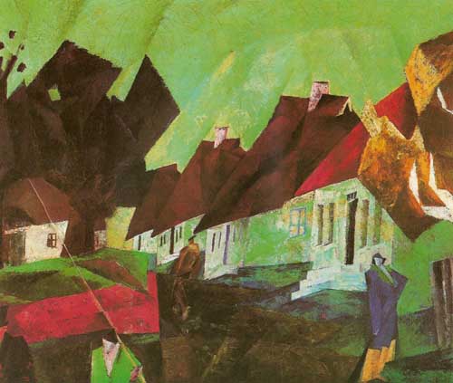 Painting Code#7595-Lyonel Feininger - The Village of Alt-Sallenthin