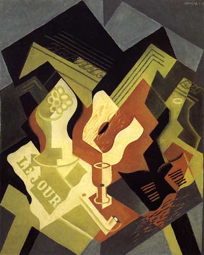 Painting Code#7610-Juan Gris: Guitar and Fruit Dish