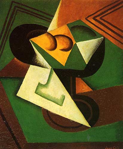 Painting Code#7613-Juan Gris: Fruit Bowl and Fruit
