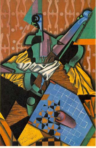 Painting Code#7694-Juan Gris: Violin and Checkerboard
