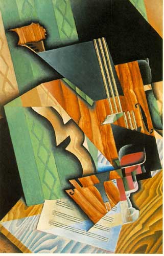 Painting Code#7695-Juan Gris: Violin and Glass