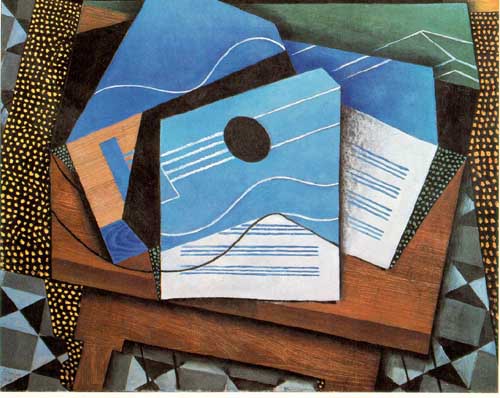 Painting Code#7760-Juan Gris - Guitar Table