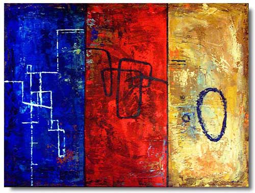 Painting Code#7837-Yellow Blue Red